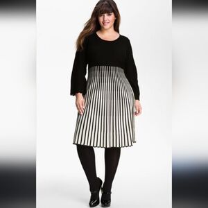 Calvin Klein Monochrome Striped A-Line Skirt